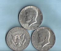 Set of Three 40% Silver Kennedy Halves