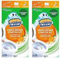 Scrubbing Bubbles Fresh Brush Toilet Cleaning System Starter Kit with 4 Refills- 2 Pack