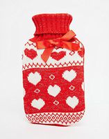 NPW Winter Warmer Heart Fair Isle Sweater over Hot Water Bottle 750ml