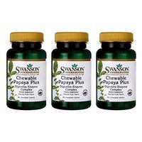 Swanson Chewable Papaya Plus 90 Chwbls Enzyme (3 Pack)