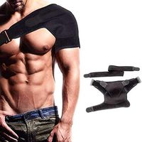 vmree Men Women Shoulder Brace Rotator Cuff Pain Relief Support Adjustable Belt Sleeve (Black, 44cm)