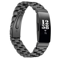 Greeninsync Compatible with Fit Bit Inspire HR Bands & Fit Bit Inspire Band, Stainless Steel Inspire Metal Strap Bracelet Women Men Replacement Wristbands for Fit Bit Inspire/Inspire HR Tracker,Black
