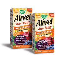 Nature's Way Alive! Premium Max3 Daily Multi-Vitamin Energizer with Food Based Blends, No Added Iron, 30 Count, Pack of 2