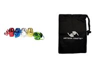 Darice DIY Crafts Supplies Gift Wrapping Ribbon Curling Keg Metallic Colors 5mm x 50 Meters 5 Piece (12 Pack) 2916 63 Bundle with 1 Artsiga Crafts Small Bag