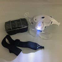 AXH Head-Mounted Magnifier 1X to 3.5X Zoom with 5 Detachable Lenses for Reading, Jewelry Magnifier, Watch and Electronic Repair
