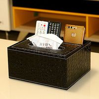 T-ZJHC Home Home Living Room Cute Tray Paper Napkin Coffee Table Remote Control Storage Box, Black Small Multifunction