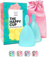 Happy Cup Menstrual Cups Hawwwy Tampon & Pad Alternative Large Heavy Flow Good-Grip Pull Design Eco Friendly Reusable FBA Registered Comfortable Feminine Period Cup Beginner or Experienced (2-Pack)