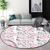 RUGSMAT Constellation Small Round Rug Carpet,Polar Bears Dotted Circle Rugs for Living Room Diameter-35