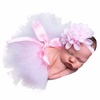 Newborn Baby Photography Prop, Staron Baby Girls Photo Prop Outfits Costume Dress Headband Outfit (Pink❤️)