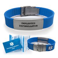 Implanted Defibrillator Medical Alert ID Bracelet for Men and Women