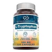 Nutri Essentials L-Tryptophan Dietary Supplement - Natural Sleep Aid Supplements with 500 mg of Free Form L Tryptophan - for Stress Relief, Circulation & Immune Support 120 Capsules