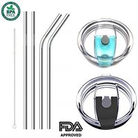 Aigemi 100% Spill Proof Lids with Stainless Steel Drinking Straws for 30 oz Yeti Tumbler,Rtic Tumbler(Old),Ozark Trail and More Brand Stainless Steel Tumblers (Set - 3)