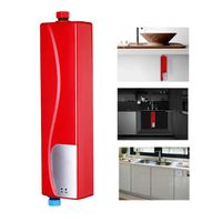 HMAMERÂ Electric Tankless Instantaneous Water Heater,3KW Instant Hot Water Heater Mini Hot Water Heater for Kitchen Bathroom Shower - 360 Installation - 3 Seconds Hot