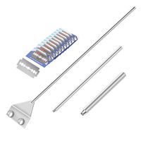 QYOnline Aquarium Algae Scraper, 25.6" Stainless Steel Algae Scraper Cleaning Razor with 10 Blades for Glass Aquarium Fish Tank