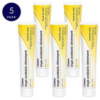 Safetec Bacitracin Single Antibiotic Ointment - First Aid Ointment for Minor Cuts, Scrapes and Burns (Pack of 5 Tubes)