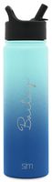 Simple Modern 22 Ounce (Custom) Summit Water Bottles with Straw Lid - Vacuum Insulated Tumbler Double Wall Travel Mug 18/8 Stainless Steel Flask Ombre: Pacific Dream