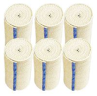 NexSkin Elastic Compression Wrap (4” Wide, 6 Pack) with Hook and Loop Fasteners at Both Ends | Stretch Cotton Athletic Bandage Roll | Support & First Aid for Sports, Medical, and Injury Recovery