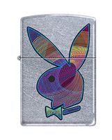 Zippo Playboy Colored Bunny Pocket Lighter, Street Chrome