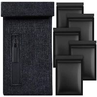 Smell Proof Bags Odor Proof Pouch Dog Tested Bags with 5 Pieces Mylar Ziplock Bags for Travel and Storage (Black)