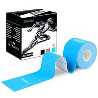 UWALK Kinesiology Tape, Elastic Therapeutic Sports Tape Uncut Cotton Athletic Tape Perfect for Pain Relief,Muscle Support and Injury Recovery,Waterproof,Breathable,Latex Free (1 Roll Blue)
