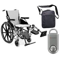 Karman S-Ergo 115 Ultra Lightweight Ergonomic Wheelchair | Seat Size 18" X 17" | Upgraded to Elevating Legrests | Fixed Wheels & Mag Wheels in Silver & Free Silver Safety Alarm!