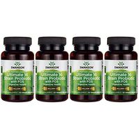 Swanson Probiotic with Prebiotic FOS Dr. Stephen Langer's Formula Digestive Support 16-Strain Supplement 3.2 Billion CFU 60 Capsules (4 Pack)