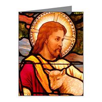 Note Cards (10 Pack) Jesus Christ Lamb Stained Glass