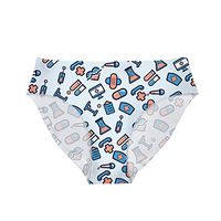 Dellukee Cute Underwear for Women Small Sexy Breathable Hipster Bikini Briefs Cartoon Pill
