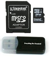 Kingston Micro SD MicroSD TF Flash Memory Card 32GB 32G Class 4 works with ABLEGRID GS8000L Night Vision HD 1080P Dashcam Camera w/ Everything But Stromboli Memory Card Reader