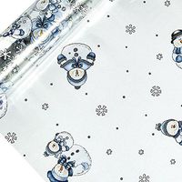 Snowmen Printed Cellophane 30" X 100'