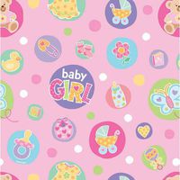 Baby Dot Pink Gift Wrap Roll