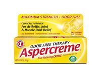Aspercreme Odor Free Topical Analgesic Cream, 3 Ounce Tube (Pack of 4)