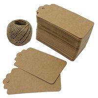 Just Artifacts 100feet Natural Jute Twine Roll & 100pcs Kraft Paper Gift Tags for Gift Wrapping