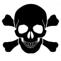 Skull and Cross Bones Vinyl Decal Sticker | Cars Trucks Vans Walls Laptops Cups | Black | 5.5 inches | KCD1277
