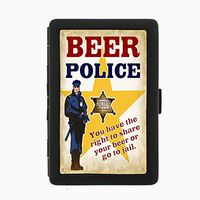 Perfection In Style Black Color Metal Cigarette Case Vintage Drinking Ads Design 011