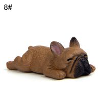 whatBYDs Miniature Garden Ornaments,Fairy Garden Figurines,2inch PVC Sleeping Lying Dog French Bulldog Doll Figurine Toy Car Home Decor for Garden Dollhouse Xmas Decoration - 8#