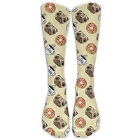 XINYE-socks Mens Funny Dogs Pug Puppie Donut Coffee Pattern Fashion Stocking Socks Athletic Sock Long Sock One Size