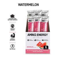 OPTIMUM NUTRITION ESSENTIAL AMINO ENERGY Individual Packs, Watermelon, Keto Friendly Preworkout with Green Tea and Green Coffee Extract, On-the-Go 6 Pack