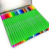 STABILO - Pen 68 - Fibre Tip Felt Pens - 11+11 Limited Edition Green Soccer Tin of 22