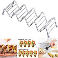 Ywoow Wave Shape Stainless Steel Taco Holder Display Holders Kitchen Food Rack Shell US Warehouse Sending