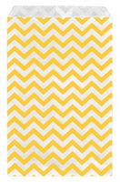 200 pcs Yellow Chevron Paper Gift Bags Shopping Sales Tote Bags 6" x 9" Zig Zag Design-Caddy Bay Collection