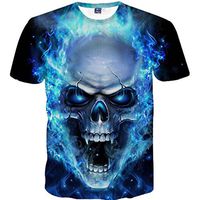 ZYooh Mens Skull 3D Printing Tees Shirt Short Sleeve T-Shirt Blouse Hip-Hop Tops (XXXL)
