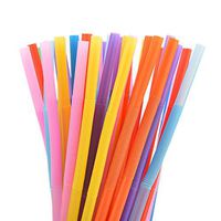 Welecom(TM) Flexible Transparent and Multicolor Plastic Drink Straws or Kids Crafts, 50, 100, 400, 500 Count(You Choose)