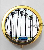 BlackKey City California Camper Bus Scenery Landscape 3-Compartment Decorative Pocket Gift Box Case Organizer for Pill, Color 2-203