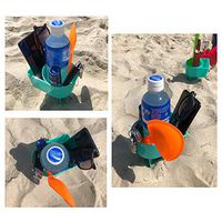 EudoUS Pack of 4 Beach Sand Drink Beverage Cup Holder Beach Vacation Accessory Multifunction Sand Grass Drink Cup Holder