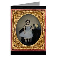 12 Vintage Notecards of Girl with bonnet-6 plate ambrotype from the Civil War