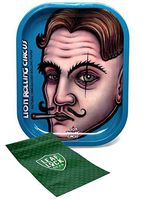 Lion Rolling Circus Mini Tray “Silverf*ck” Vertical with Leaf Lock Gear Smell Proof Pouch - 2 Item Bundle