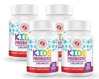 Silver Fern Brand Kids Ultimate Probiotic - 4 Bottles - 30 Chewable Tablets Each - Sugar & Gluten Free - Children's Dietary Supplement - DNA & Survivability Verified - Digestive & Immune Support