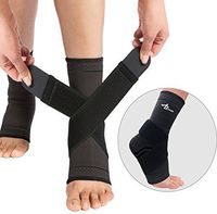 JUPITER Foot Sleeve (Pair) with Compression Wrap, Ankle Brace For Arch, Ankle Support, Football, Basketball, Volleyball, Running, For Sprained Foot, Tendonitis, Plantar Fasciitis