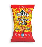 Vegan Rob's Puffs, Dragon | Made with Probiotics, Gluten-Free Snack, Plant Based, Vegan, Zero Trans Fats | 3.5 Ounce Bags (12 Count)